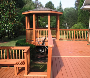 Redwood deck and gazebo